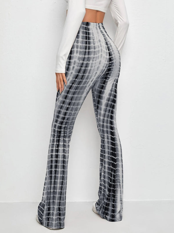 Blue Zone Planet |  Printed Slim Hip Lift Stretch Flared Trousers BLUE ZONE PLANET