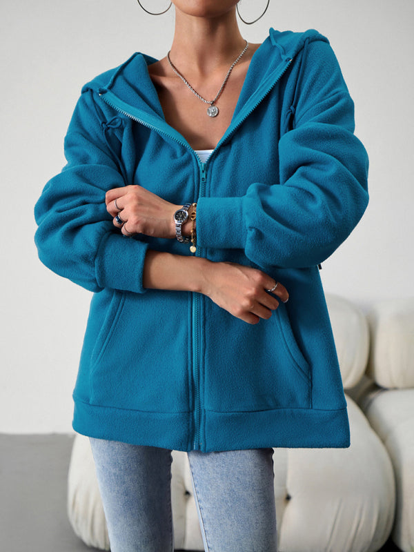 Blue Zone Planet | Loose Sweater Cardigan Hooded Jacket kakaclo