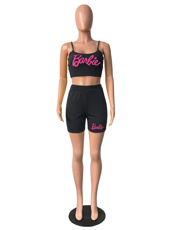 Blue Zone Planet | Barbie Knitted Tank and Shorts Two Piece Set Wear kakaclo