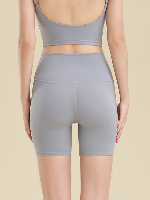 Comfortable tight sports shorts women's yoga clothes-[Adult]-[Female]-Grey-S-2022 Online Blue Zone Planet