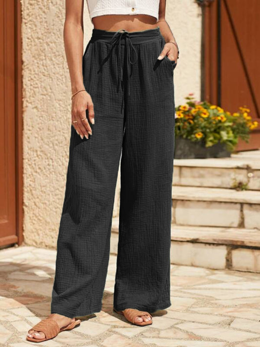 New style loose elastic pleated able casual pants