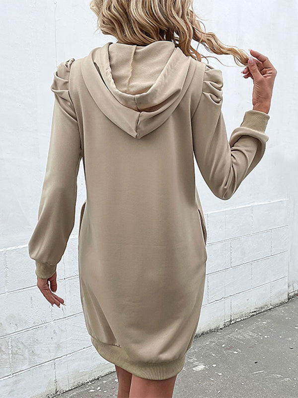 solid color long sleeve sweatshirt dress kakaclo