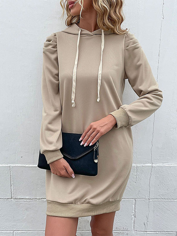 solid color long sleeve sweatshirt dress kakaclo