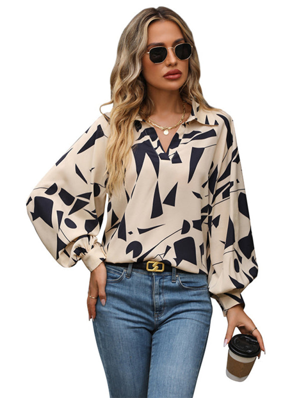 autumn winter long sleeve printed shirt BLUE ZONE PLANET