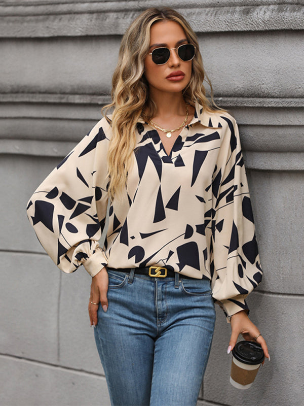 autumn winter long sleeve printed shirt BLUE ZONE PLANET