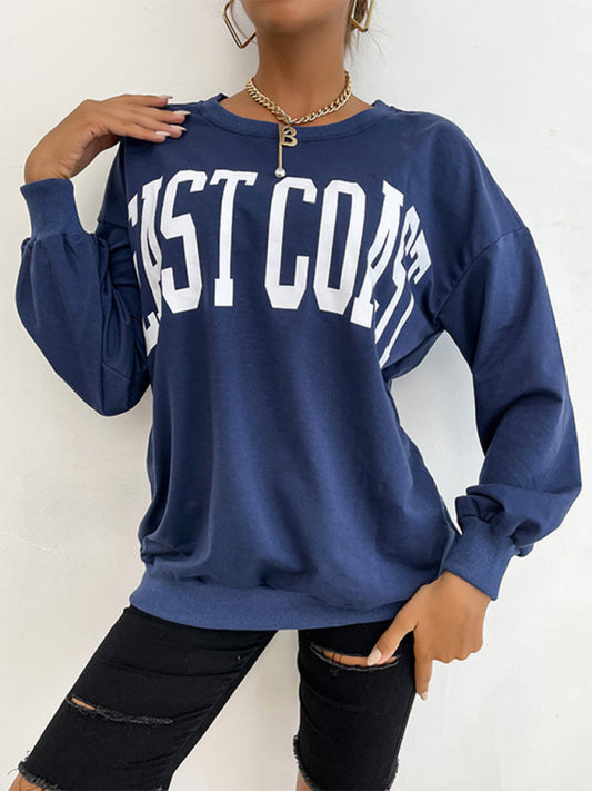 New round neck long sleeve pullover letter sweatshirt BLUE ZONE PLANET