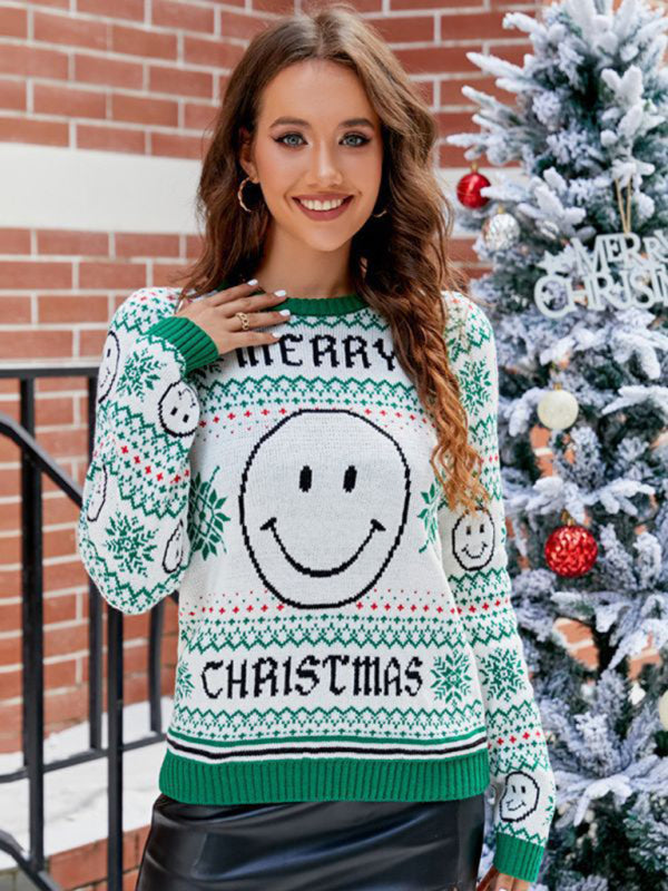 New Christmas Pullover Smiley Halloween Sweater-[Adult]-[Female]-2022 Online Blue Zone Planet