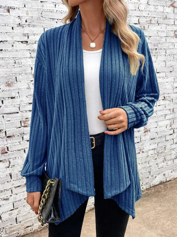 Blue Zone Planet |  Long sleeve pit lapel loose cardigan jacket BLUE ZONE PLANET