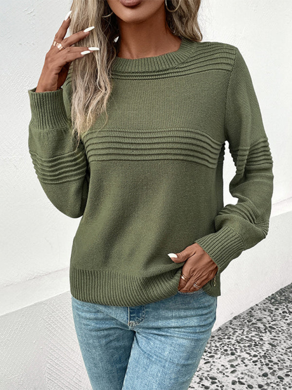 Blue Zone Planet | women's long sleeve solid color pullover sweater BLUE ZONE PLANET