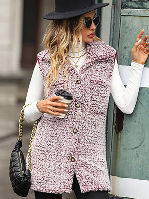 New autumn and winter lapel sleeveless long loose casual cardigan vest-[Adult]-[Female]-2022 Online Blue Zone Planet