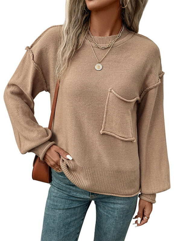 New long sleeve solid color autumn sweater BLUE ZONE PLANET