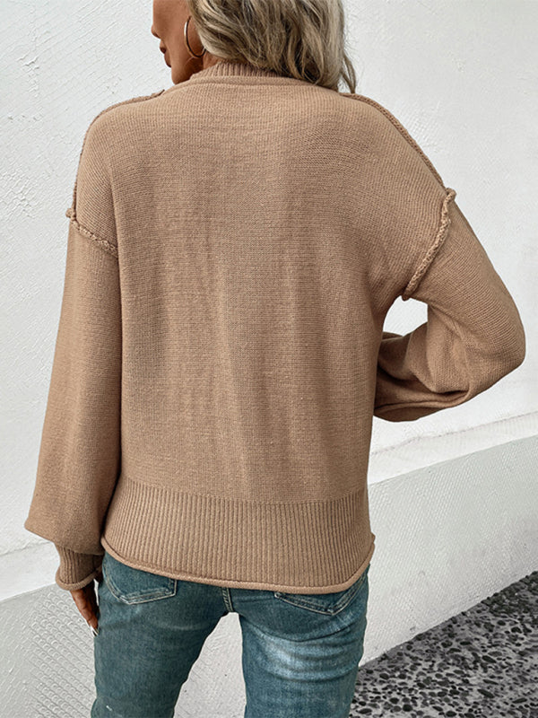 New long sleeve solid color autumn sweater BLUE ZONE PLANET