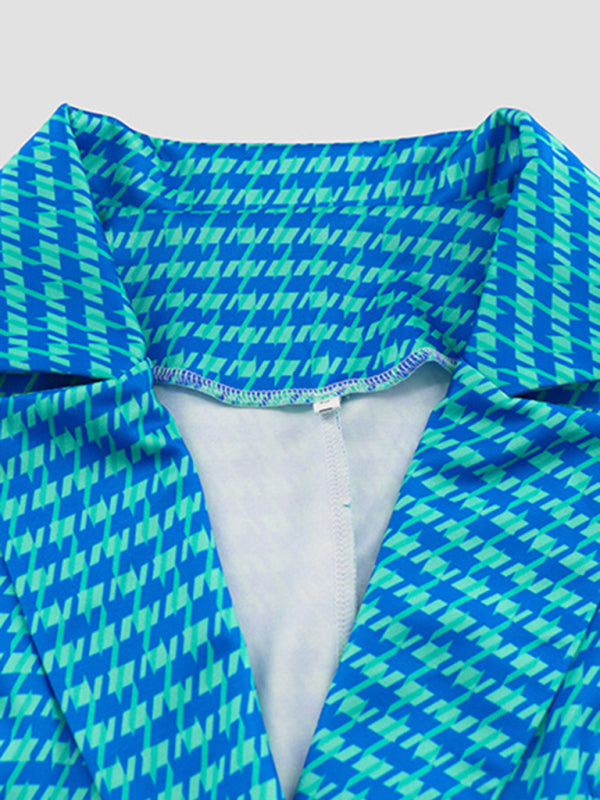 Blue Zone Planet |  houndstooth double-breasted suit and pants two-piece set BLUE ZONE PLANET