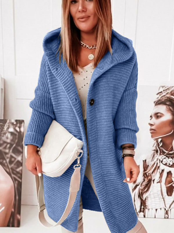 Blue Zone Planet |  Cecilia's loose hooded sweater cardigan BLUE ZONE PLANET