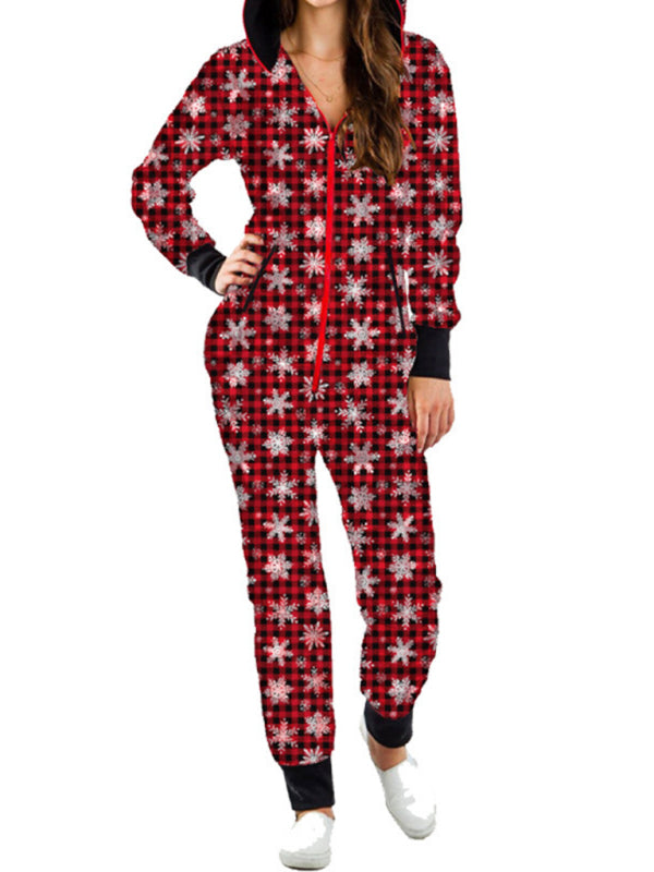 elk print one-piece home wear pajamas BLUE ZONE PLANET