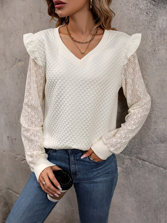 Blue Zone Planet | long sleeve solid color knitted top BLUE ZONE PLANET