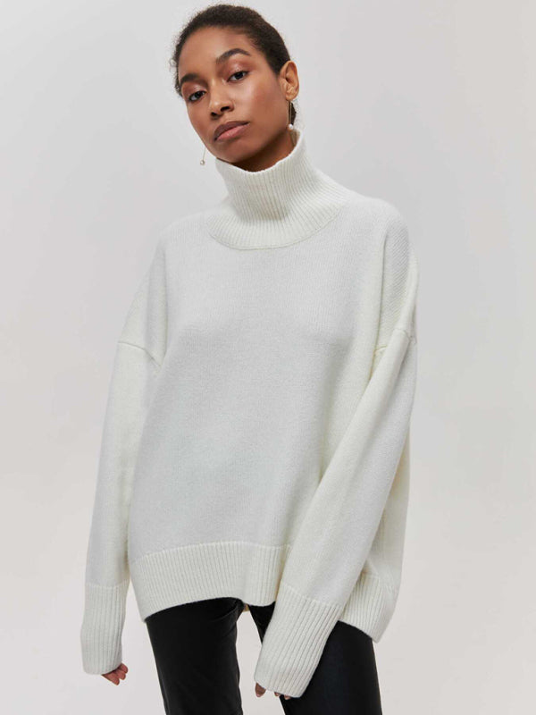 New loose half turtleneck autumn and winter sweater-[Adult]-[Female]-2022 Online Blue Zone Planet