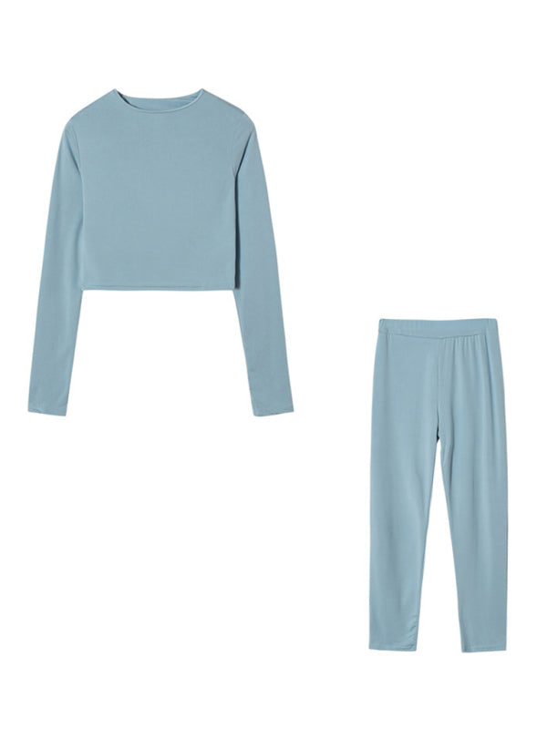 Blue Zone Planet |  sports suit slim long-sleeved two-piece set BLUE ZONE PLANET