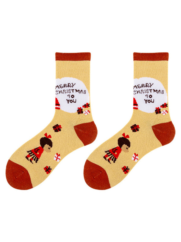 autumn and winter Christmas mid-calf socks Christmas socks-[Adult]-[Female]-2022 Online Blue Zone Planet