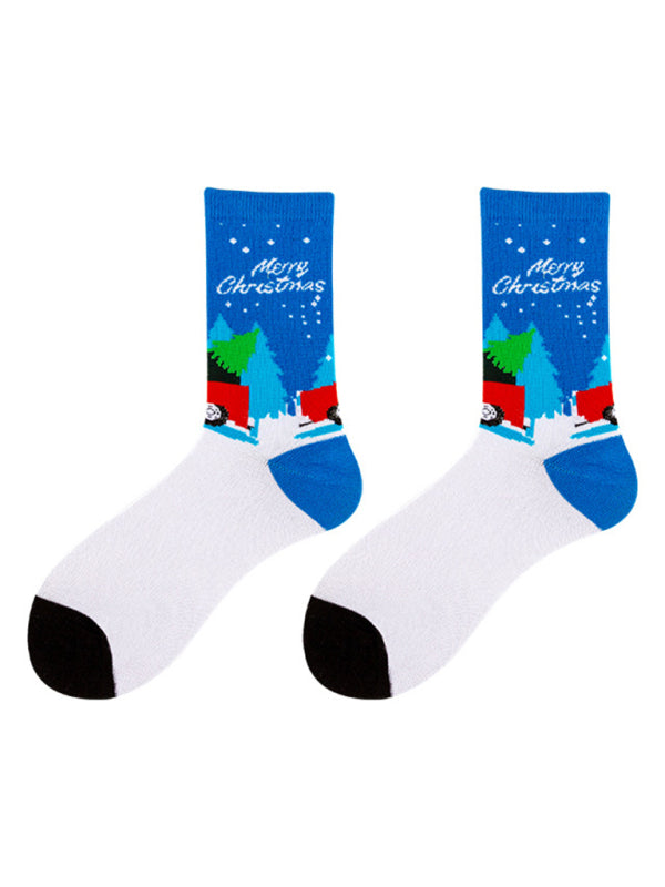 autumn and winter Christmas mid-calf socks Christmas socks-[Adult]-[Female]-Pattern6-FREESIZE-2022 Online Blue Zone Planet