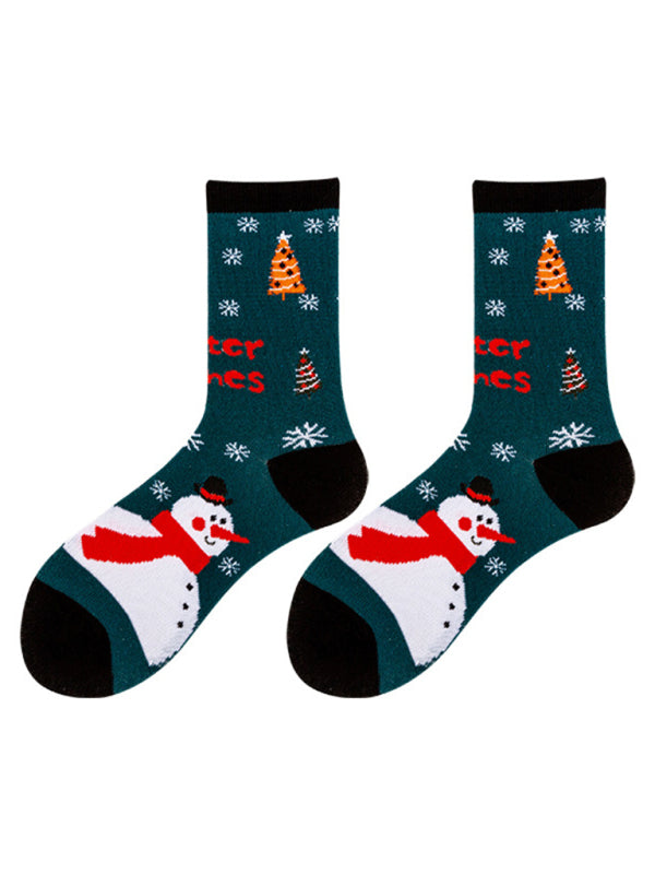 autumn and winter Christmas mid-calf socks Christmas socks-[Adult]-[Female]-Pattern8-FREESIZE-2022 Online Blue Zone Planet