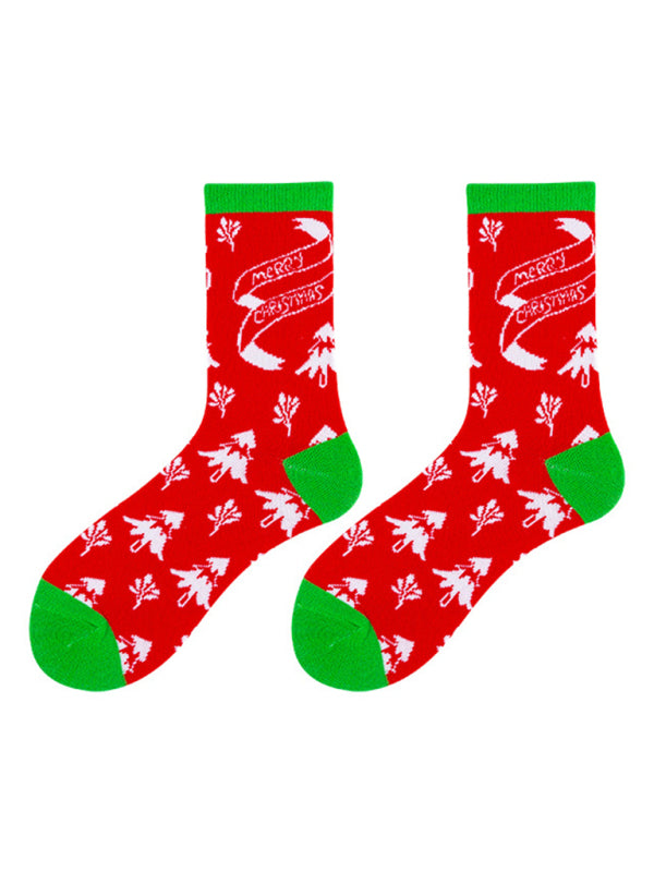 autumn and winter Christmas mid-calf socks Christmas socks-[Adult]-[Female]-Pattern9-FREESIZE-2022 Online Blue Zone Planet