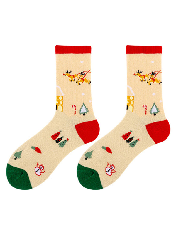 autumn and winter Christmas mid-calf socks Christmas socks-[Adult]-[Female]-Pattern-FREESIZE-2022 Online Blue Zone Planet