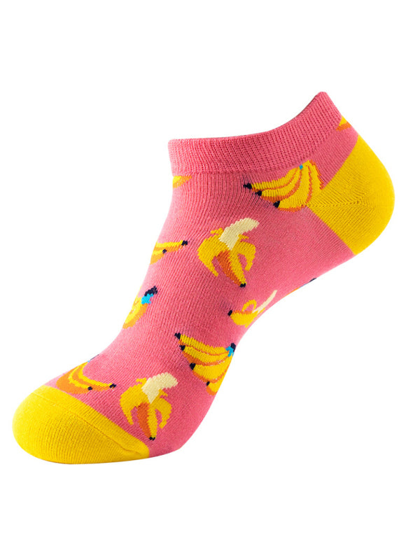 "Fruit Print Fun Ankle Socks"-[Adult]-[Female]-Pattern3-FREESIZE-2022 Online Blue Zone Planet