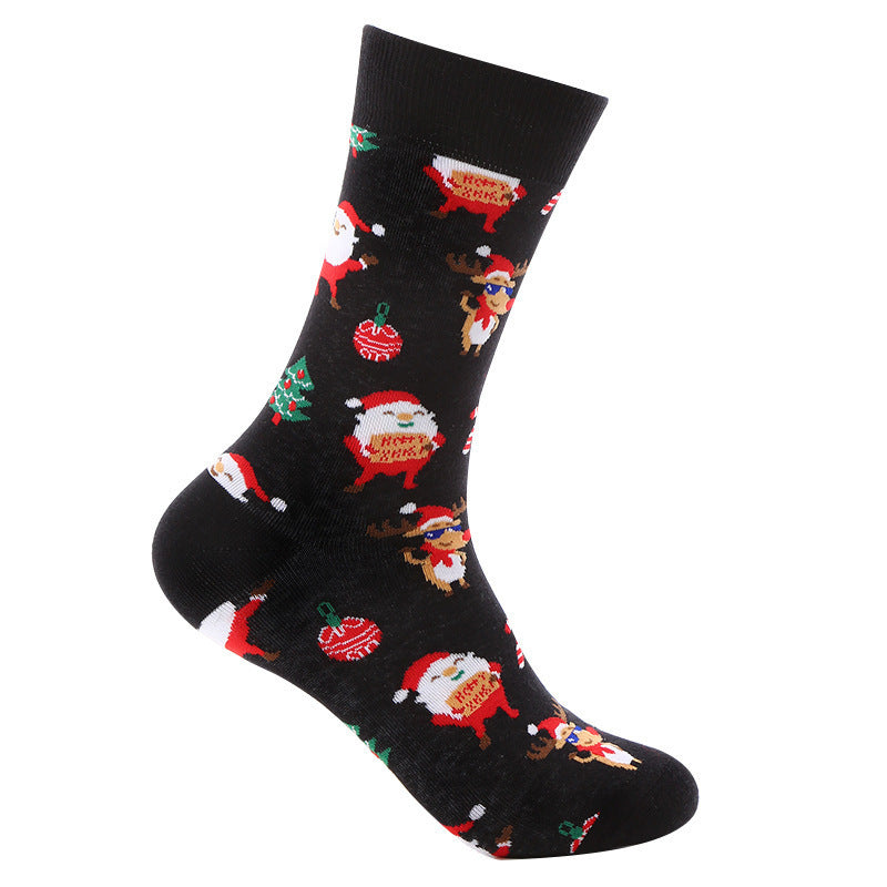 Christmas Mid-calf Santa Claus Socks-SOCKS-[Adult]-[Female]-Pattern4-FREESIZE-2022 Online Blue Zone Planet