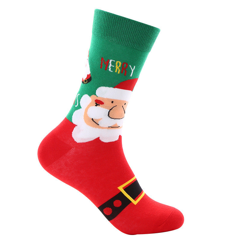 Christmas Mid-calf Santa Claus Socks-SOCKS-[Adult]-[Female]-Pattern6-FREESIZE-2022 Online Blue Zone Planet