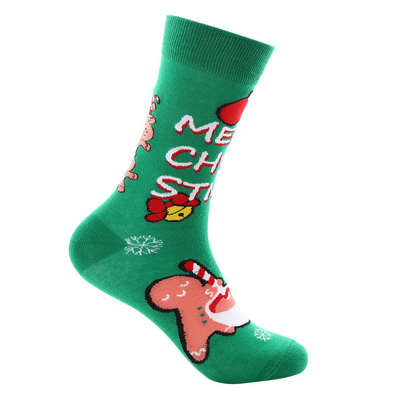 Christmas Mid-calf Santa Claus Socks-SOCKS-[Adult]-[Female]-Pattern9-FREESIZE-2022 Online Blue Zone Planet