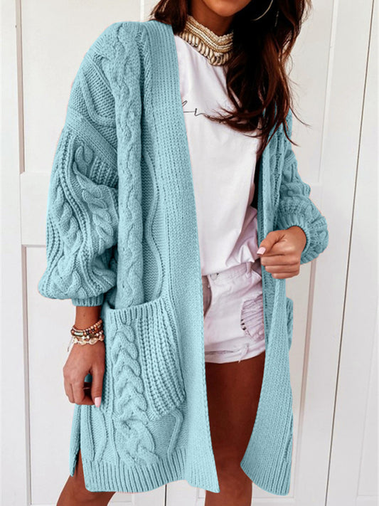 Blue Zone Planet |  loose warm twist knitted cardigan BLUE ZONE PLANET
