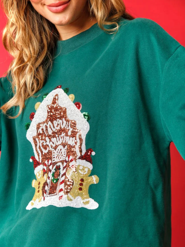 Lynn's Festive Gingerbread House Print Hoodie-TOPS / DRESSES-[Adult]-[Female]-2022 Online Blue Zone Planet