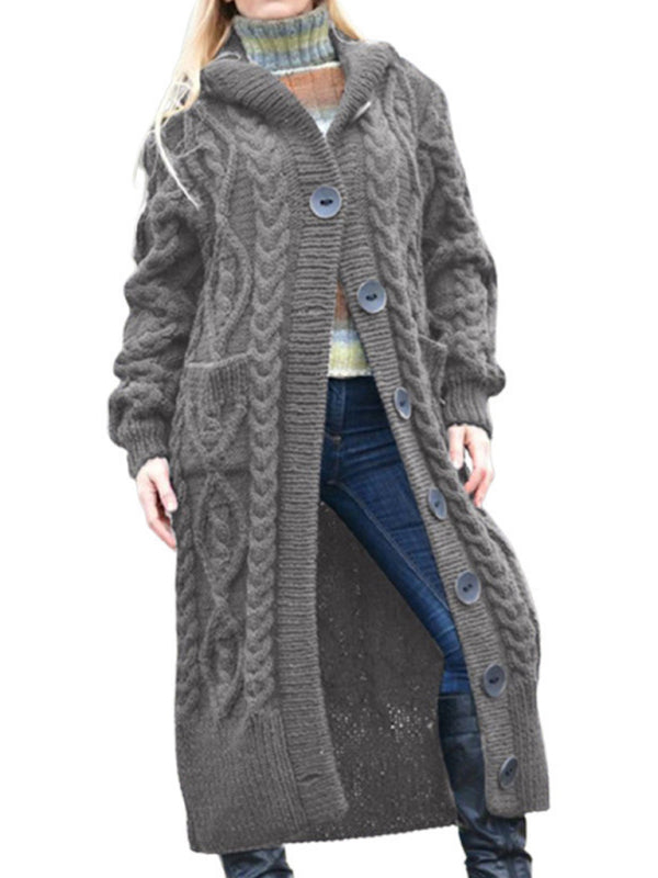 Blue Zone Planet |  loose warm hooded cardigan sweater BLUE ZONE PLANET