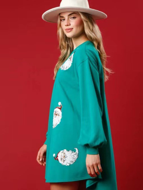 New Christmas new style Christmas ball sequin long-sleeved sweatshirt-[Adult]-[Female]-2022 Online Blue Zone Planet