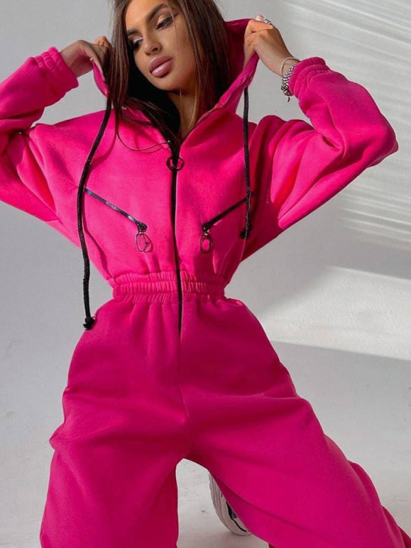 hooded sweatshirt sports suit two piece set-TOPS / DRESSES-[Adult]-[Female]-Rose-S-2022 Online Blue Zone Planet