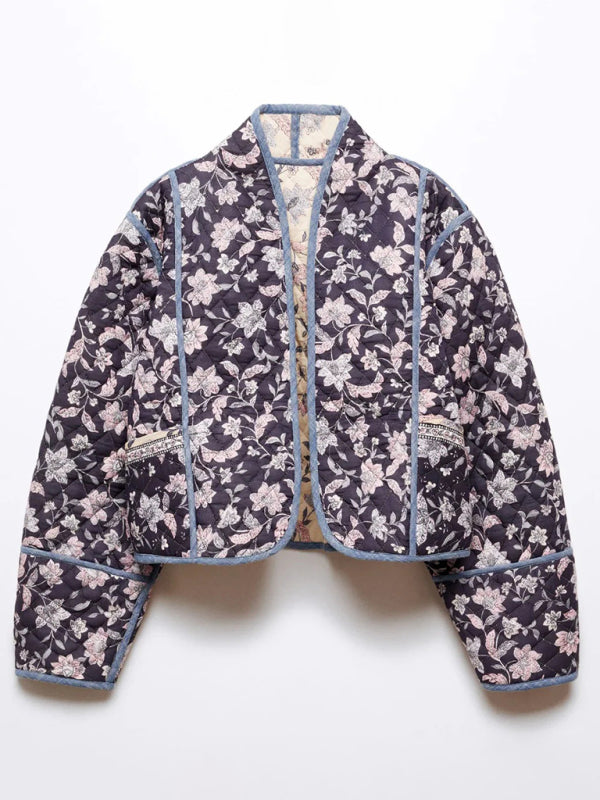 Blue Zone Planet | fashion versatile cotton double-sided fabric jacket cotton jacket (reversible) BLUE ZONE PLANET