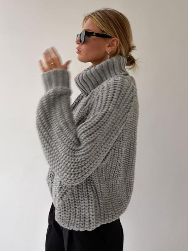 New women's loose casual versatile long-sleeved sweater-[Adult]-[Female]-2022 Online Blue Zone Planet