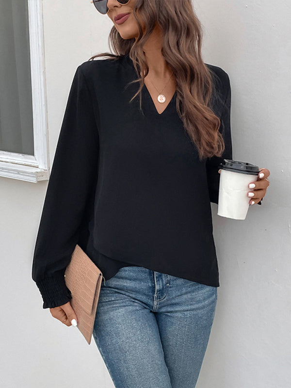 V-neck elegant loose fit shirt BLUE ZONE PLANET