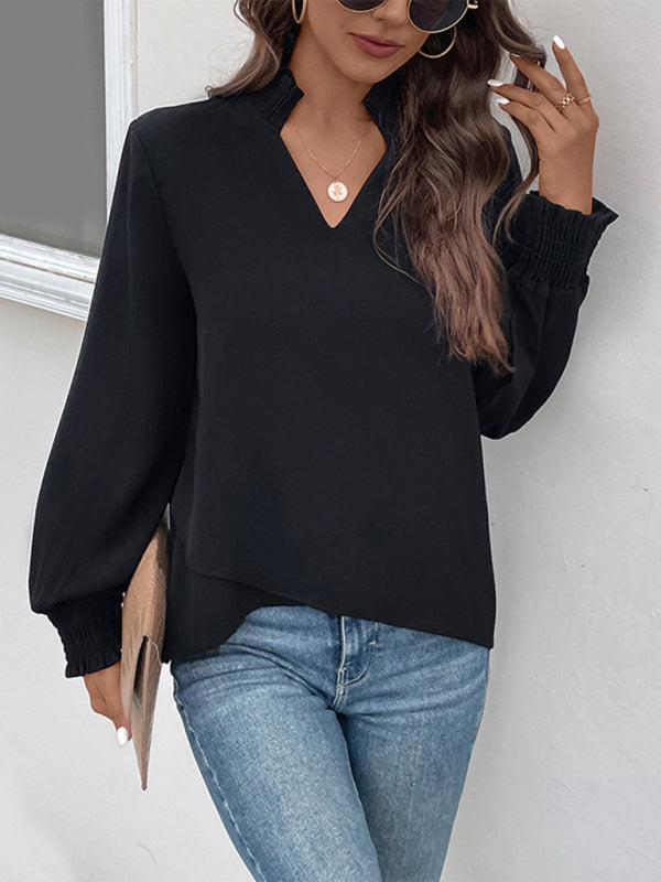 V-neck elegant loose fit shirt BLUE ZONE PLANET