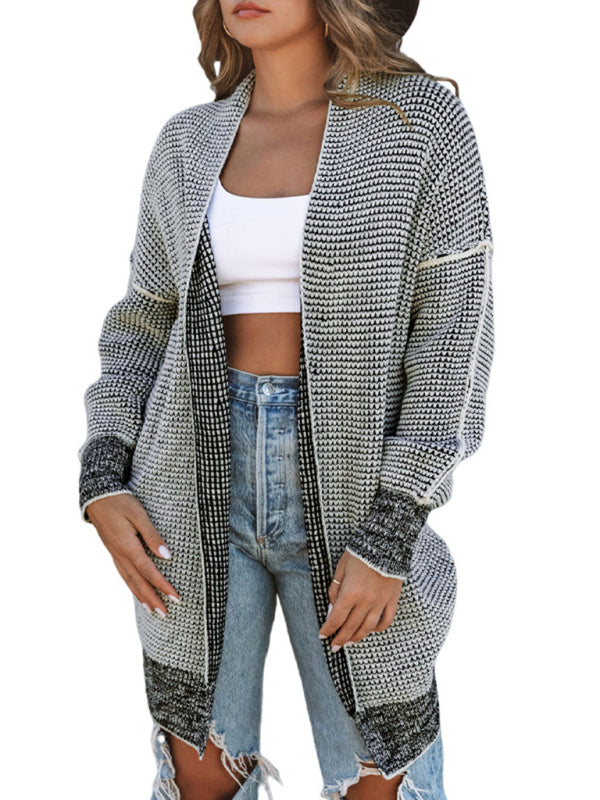 Mid-length knitted pullover women's sweater cardigan-[Adult]-[Female]-2022 Online Blue Zone Planet