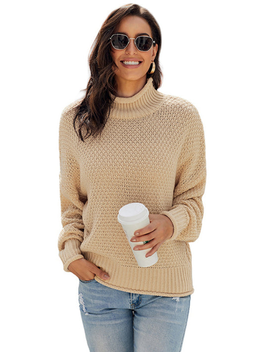 Women's loose long sleeve thermal sweater top-[Adult]-[Female]-Cracker khaki-S-2022 Online Blue Zone Planet