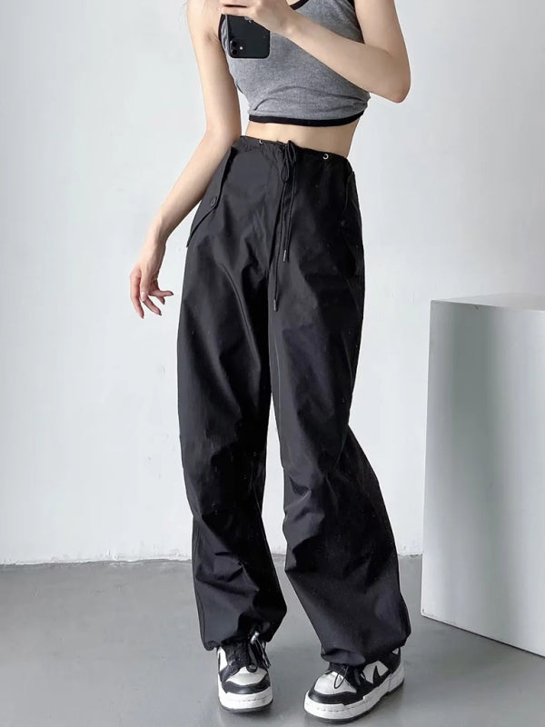 Blue Zone Planet |  Large pockets, sporty, able, loose wide-leg pants overalls BLUE ZONE PLANET
