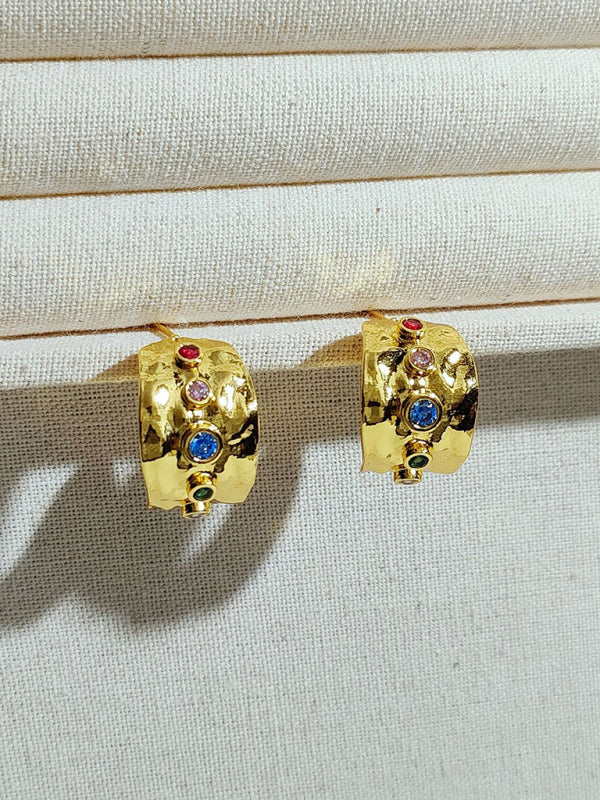 Blue Zone Planet | personalized colorful zircon earrings-Earrings-[Adult]-[Female]-Golden-FREESIZE-2022 Online Blue Zone Planet