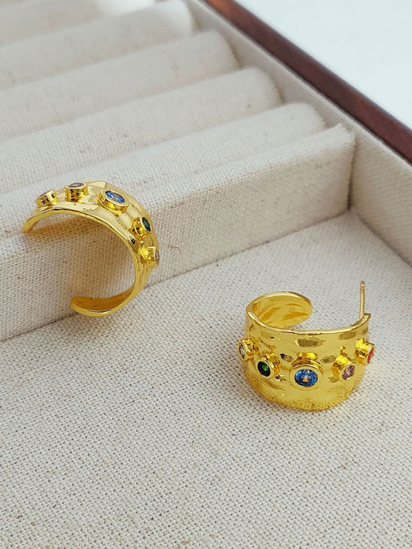 Blue Zone Planet | personalized colorful zircon earrings-Earrings-[Adult]-[Female]-Golden-FREESIZE-2022 Online Blue Zone Planet
