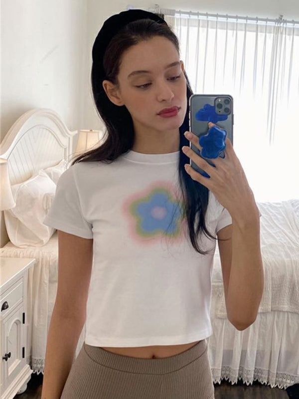 Women Casual Y2K Letter Design Crop Top-[Adult]-[Female]-2022 Online Blue Zone Planet