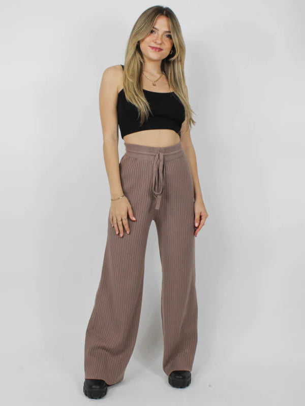 Blue Zone Planet | drawstring loose lace straight trousers BLUE ZONE PLANET