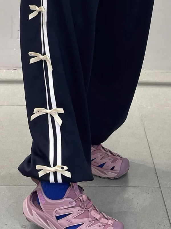 Blue Zone Planet | three-dimensional bow sports pants-TOPS / DRESSES-[Adult]-[Female]-2022 Online Blue Zone Planet