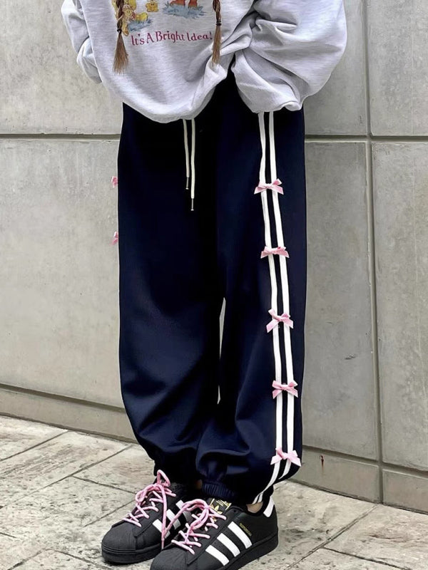 Blue Zone Planet | three-dimensional bow sports pants-TOPS / DRESSES-[Adult]-[Female]-Champlain color-FREESIZE-2022 Online Blue Zone Planet