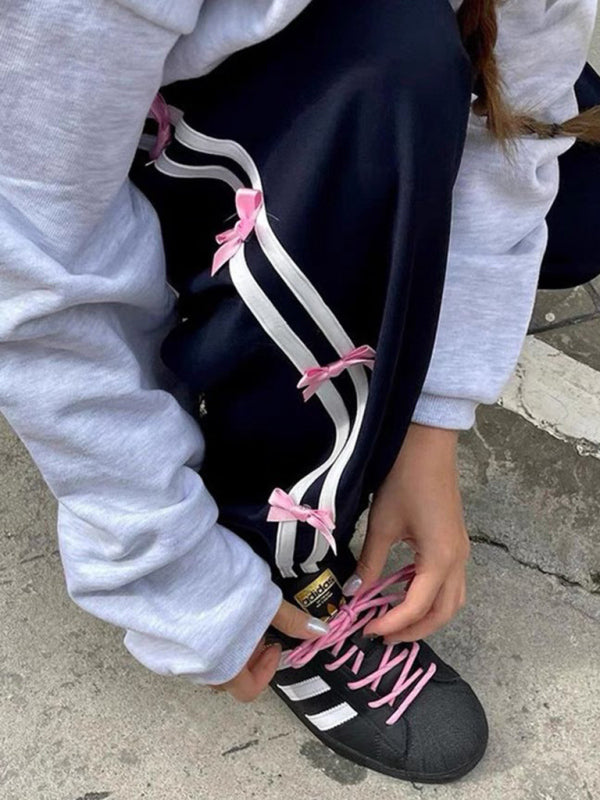 Blue Zone Planet | three-dimensional bow sports pants-TOPS / DRESSES-[Adult]-[Female]-2022 Online Blue Zone Planet